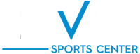 Elevate sports center logo white and blue
