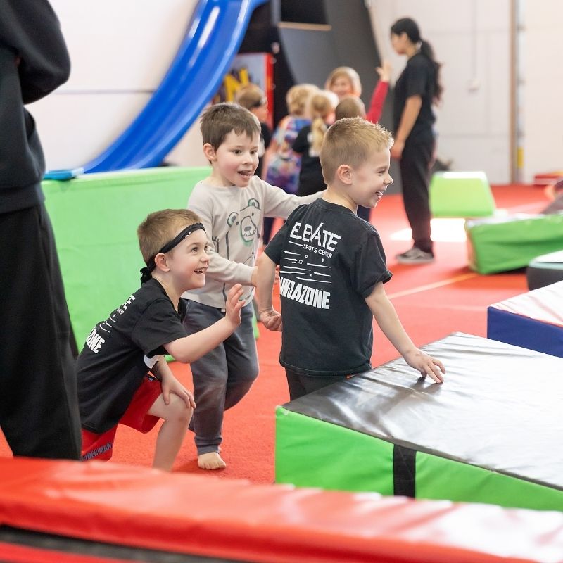Consistency ninjazone kids having fun on an obstacle course