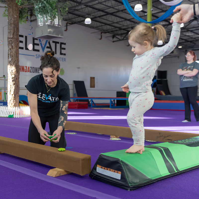 Growth spurt kid walking on a beam